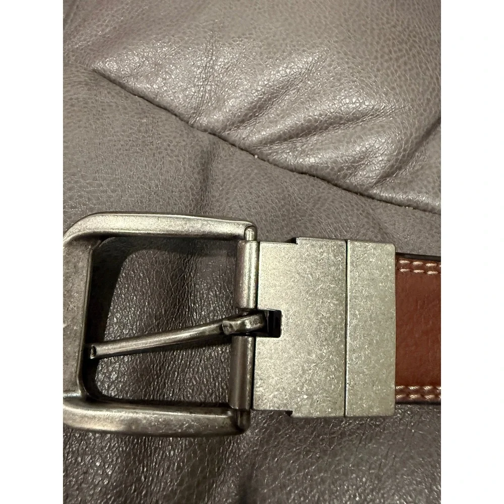 Genuine Dickies Mens Reversible‎ Leather Belt Black Brown 34 11GD020021 Buckle